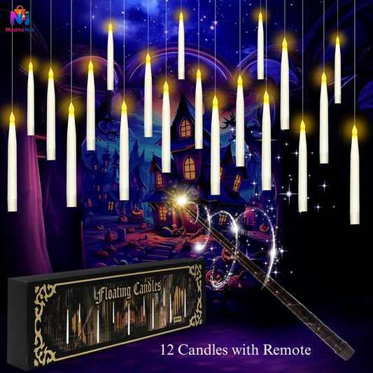 Flameless Floating Candles with Magic Wand Remote