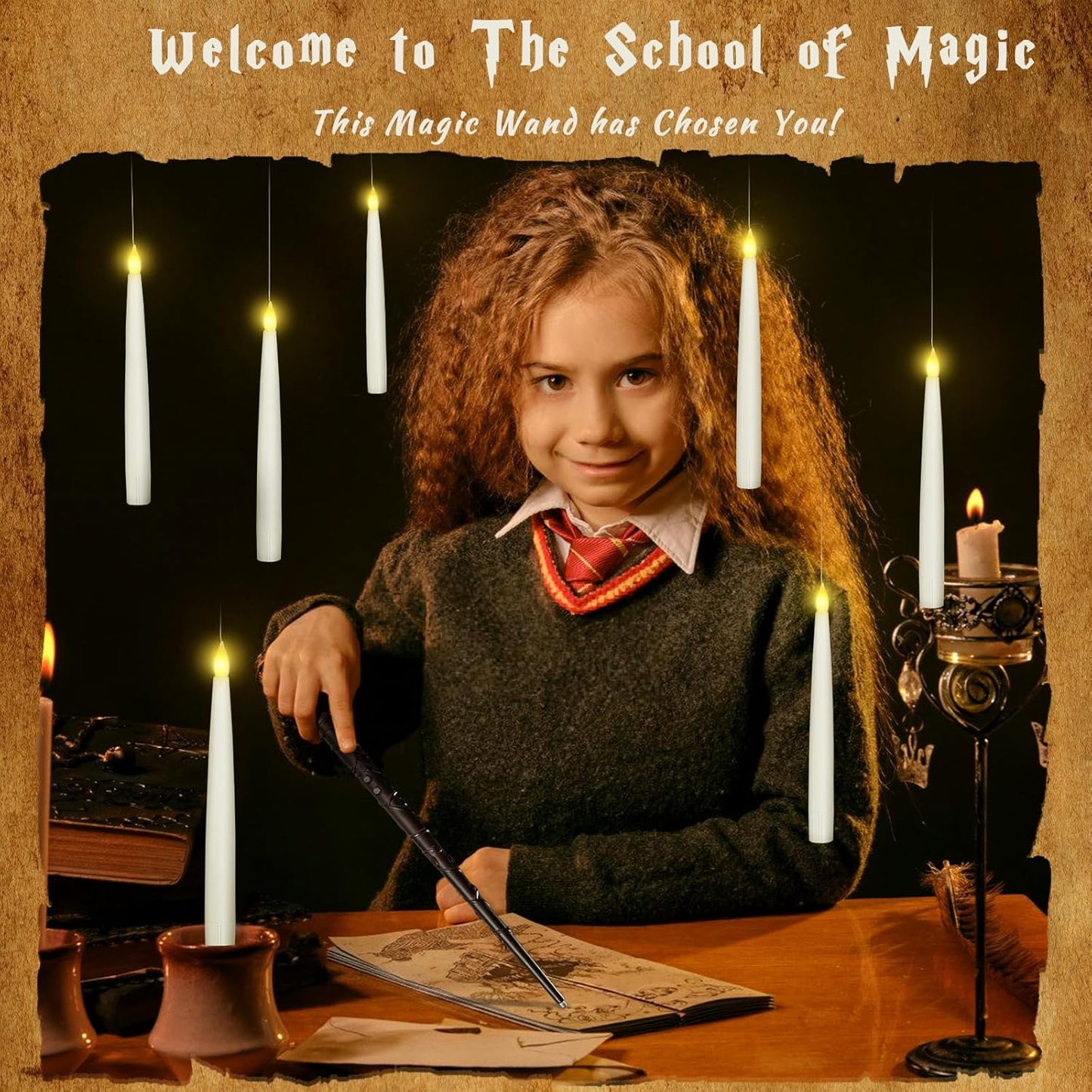 Flameless Floating Candles with Magic Wand Remote
