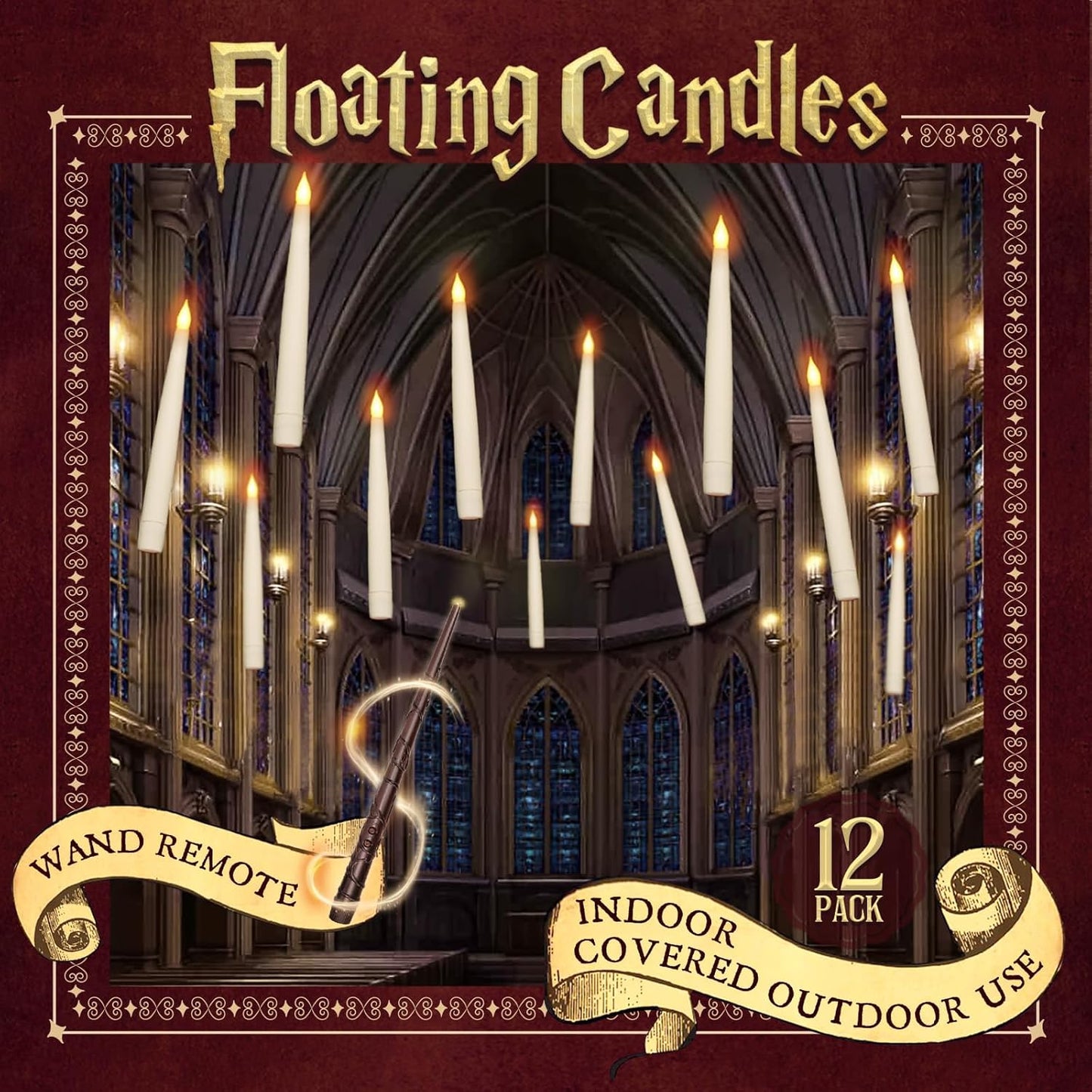 Flameless Floating Candles with Magic Wand Remote