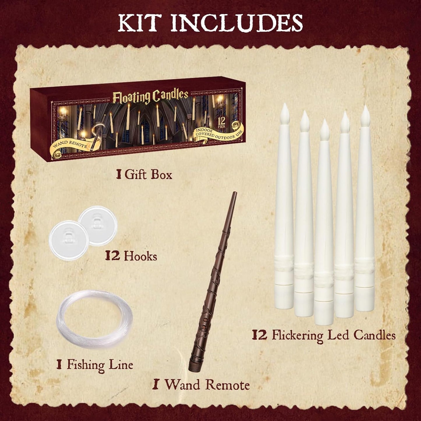 Flameless Floating Candles with Magic Wand Remote