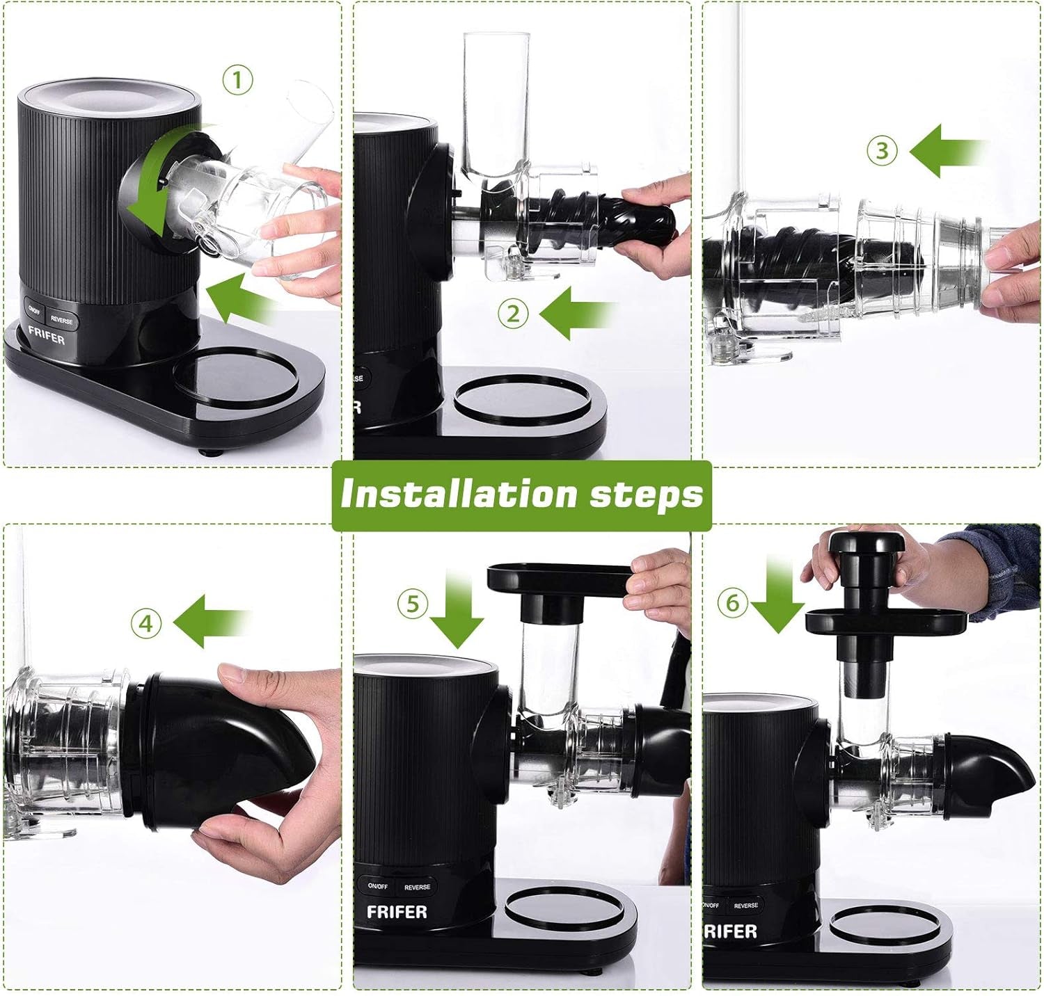 Slow Masticating Juicer, Cold Press Juicer Machines with 2-Speed Modes, Reverse Function, Electric Masticating Juicer Extractor with Brush for Fruit and Vegetable, Easy to Clean, BPA Free…