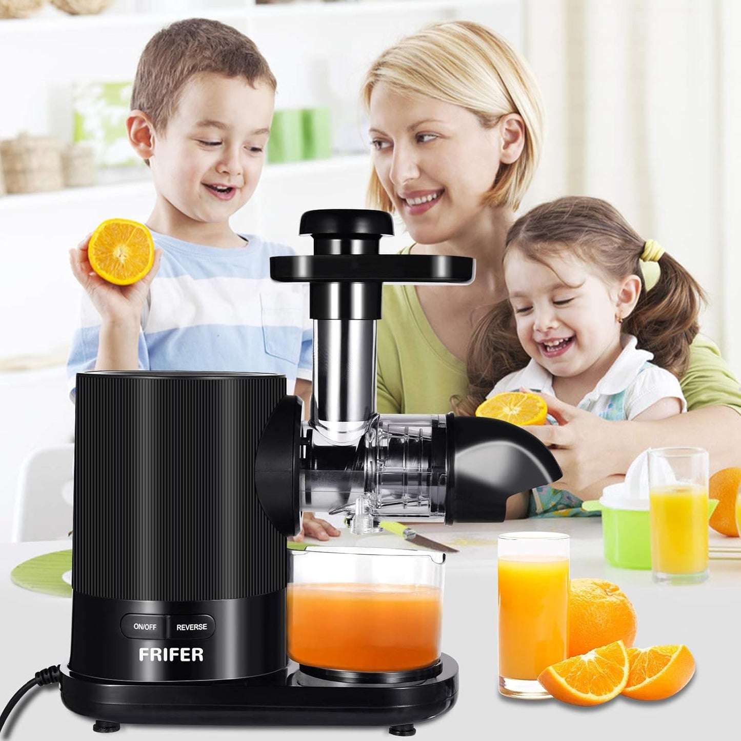 Slow Masticating Juicer, Cold Press Juicer Machines with 2-Speed Modes, Reverse Function, Electric Masticating Juicer Extractor with Brush for Fruit and Vegetable, Easy to Clean, BPA Free…