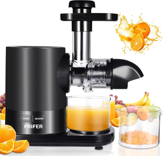 Slow Masticating Juicer, Cold Press Juicer Machines with 2-Speed Modes, Reverse Function, Electric Masticating Juicer Extractor with Brush for Fruit and Vegetable, Easy to Clean, BPA Free…